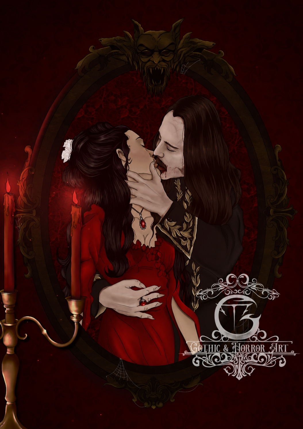 Ilustração Dracula e Mina