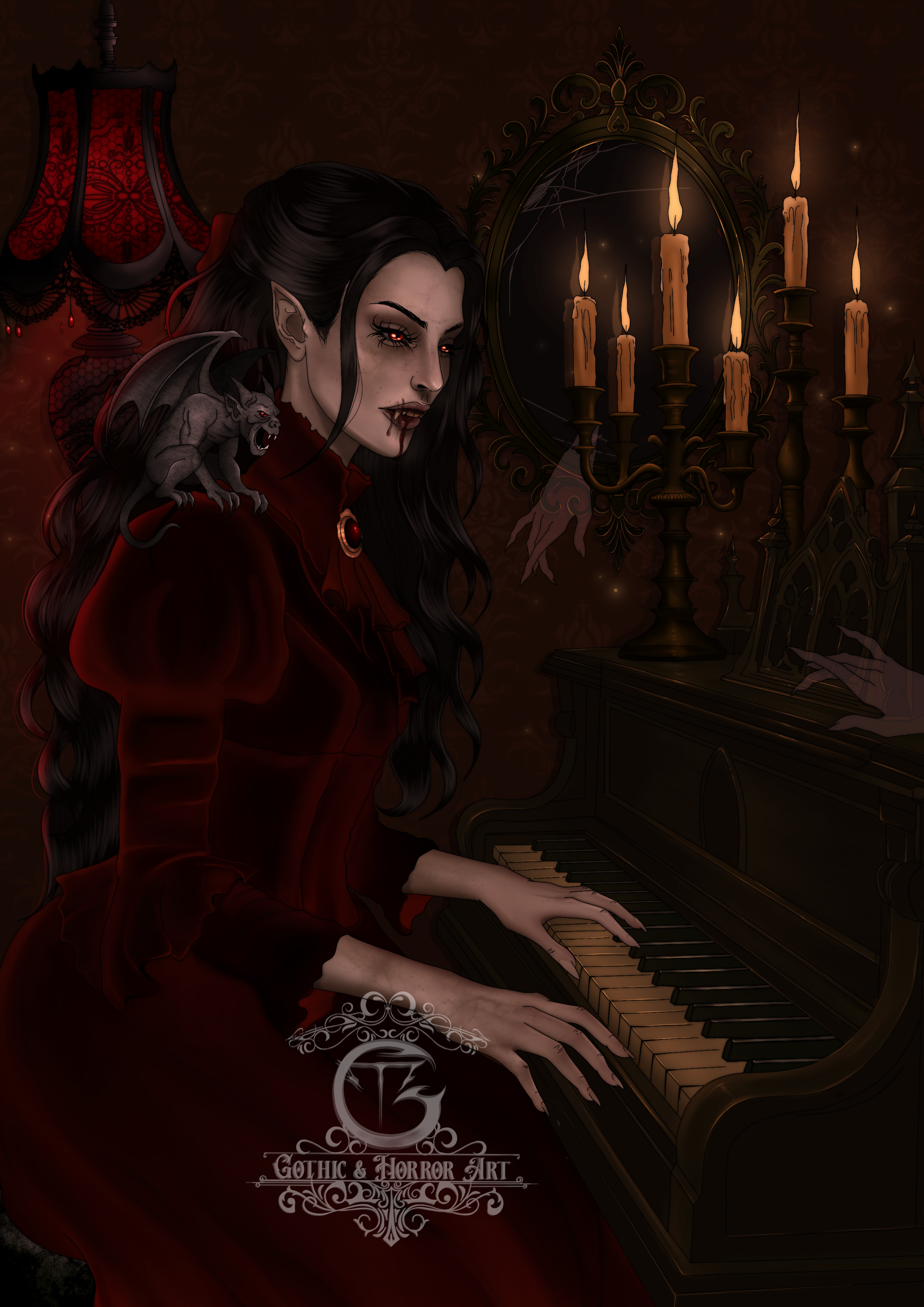 Ilustração Vampira vitoriana